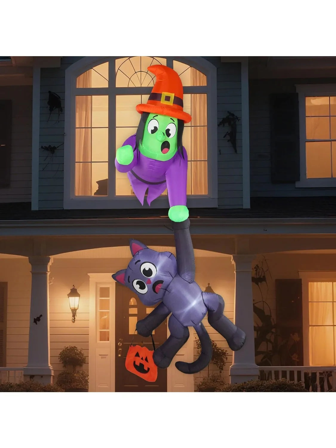8 ft Witch & Cat Halloween Inflatable — product view 9