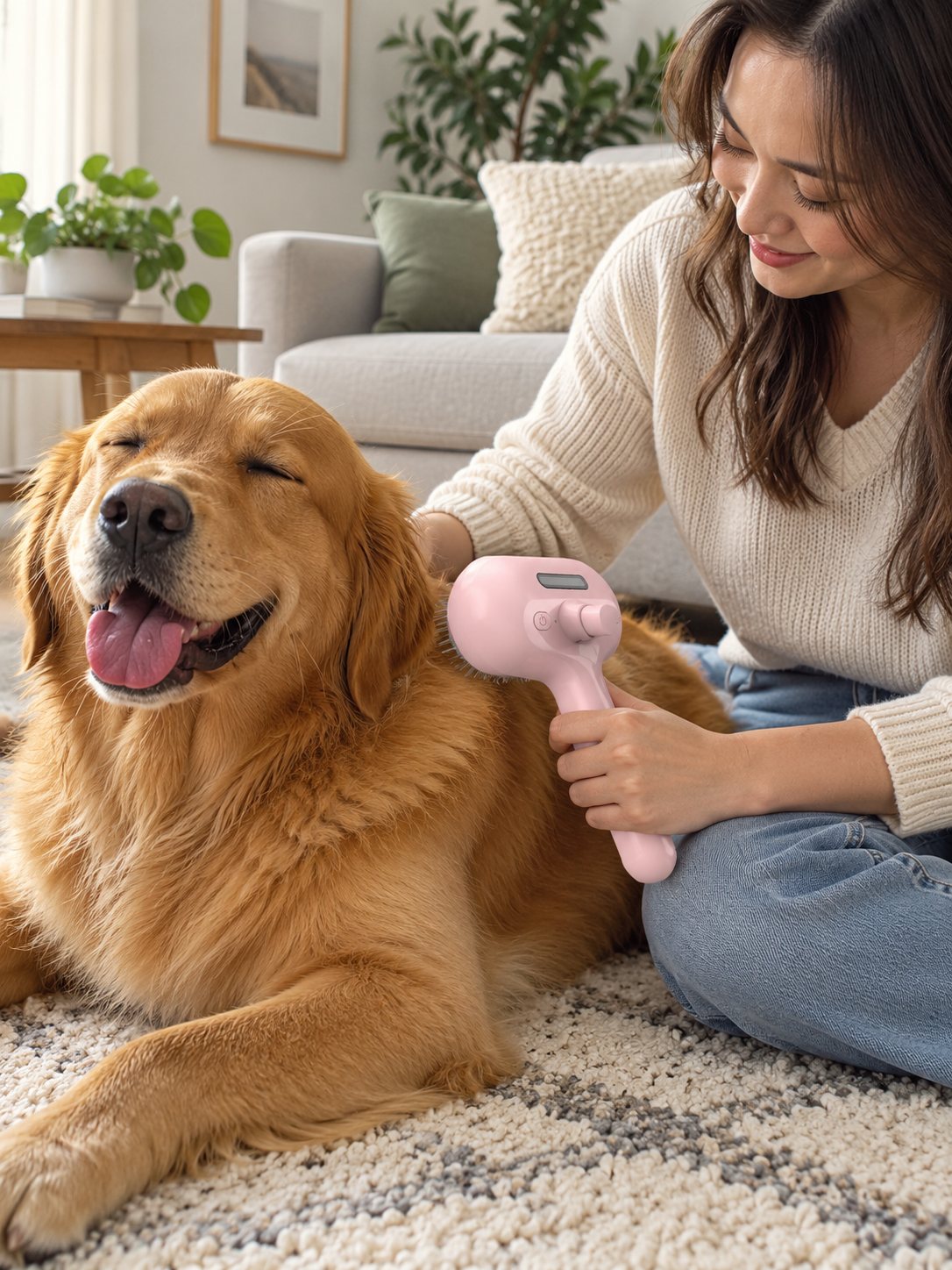 Lifestyle illustration: AquaGroom™ Pet Mist Brush